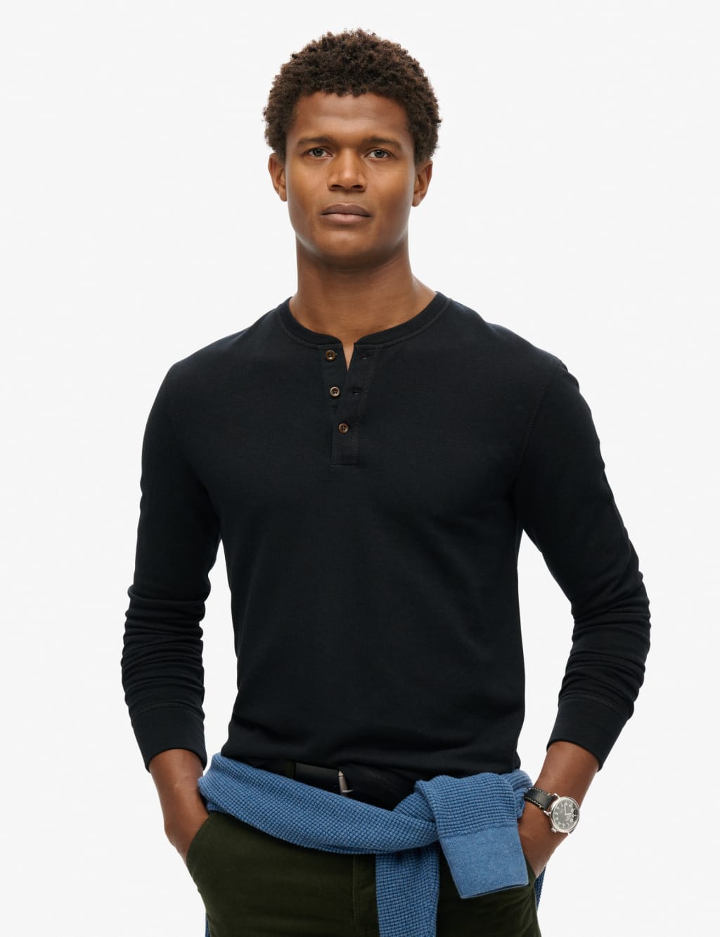 Cotton Rich Grandad Collar Top