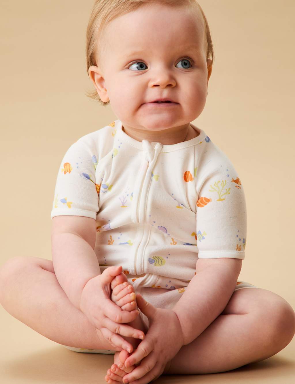 Cotton Blend Fish Sleepsuit (0-24 Mths)