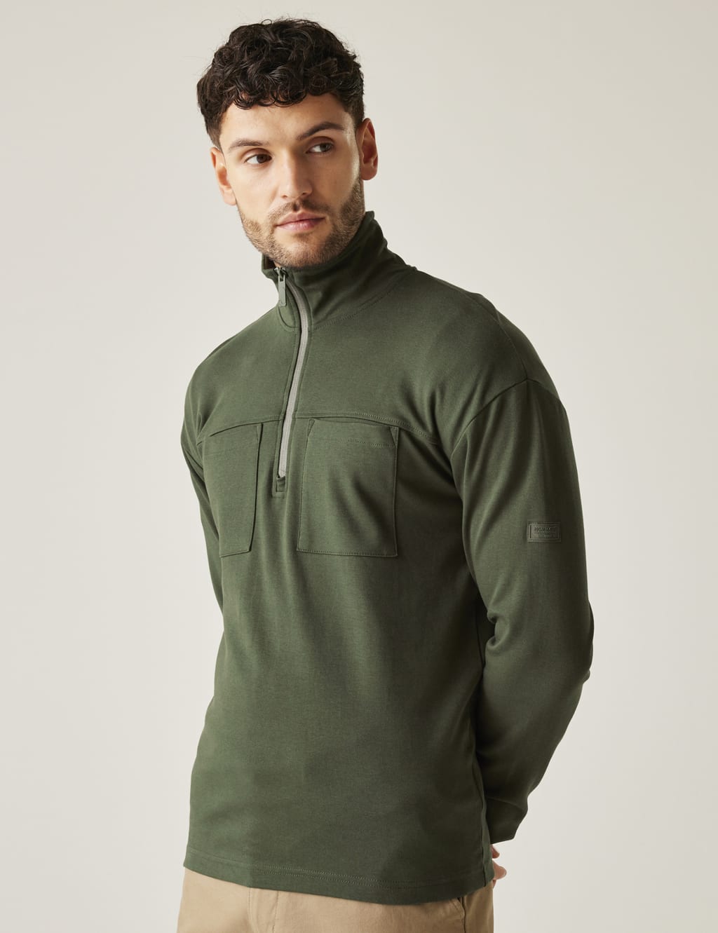 Ferdo Pure Cotton Half Zip Sweatshirt