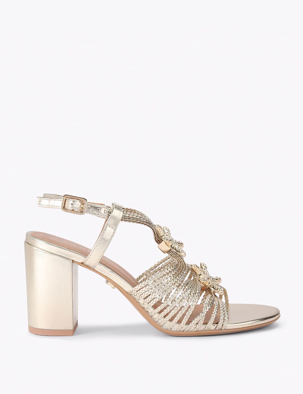 Carvela Women's Metallic Starfish Block Heel Sandals - 7 - Gold - Available at M&S