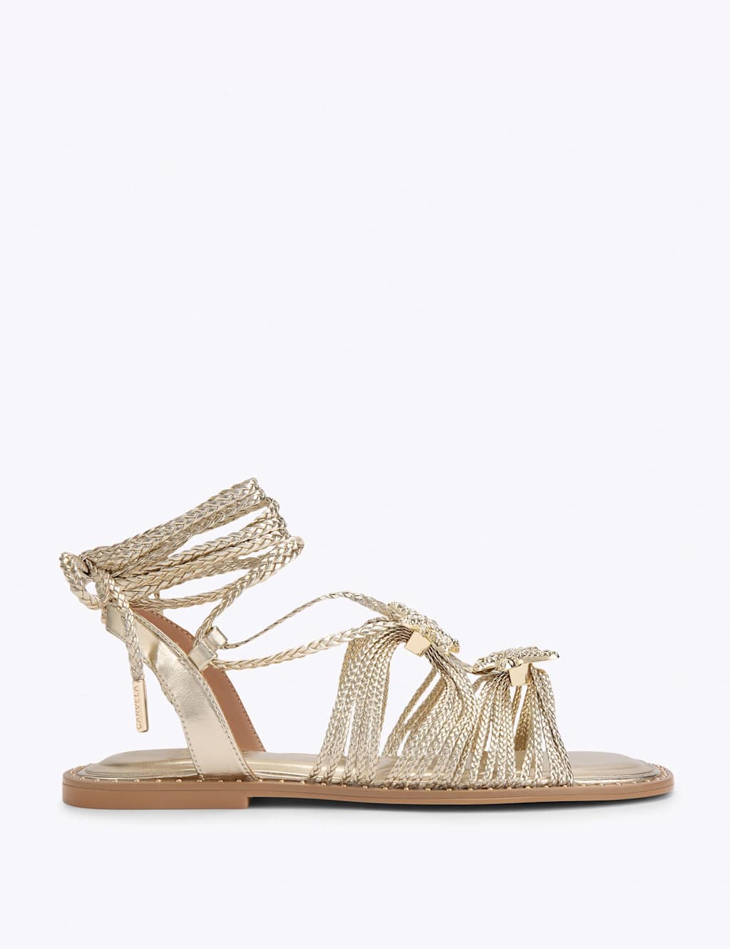 Carvela Embellished Ankle Tie Gladiator Sandals Silver