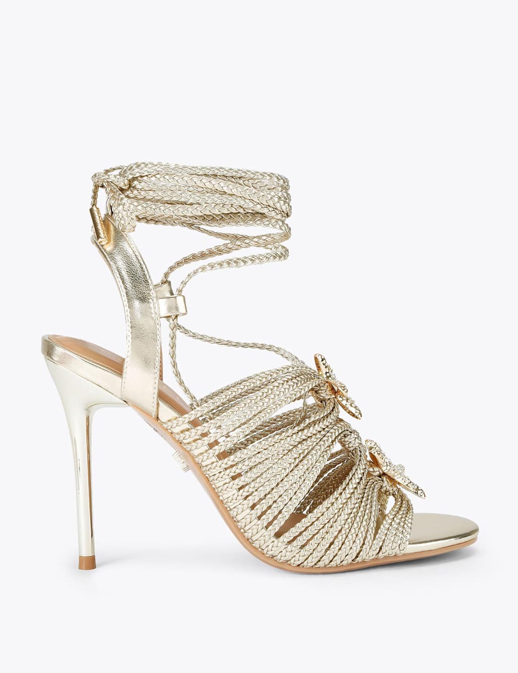 Carvela Women's Embellished Ankle Tie Stiletto Heels - 7 - Silver - Available at M&S