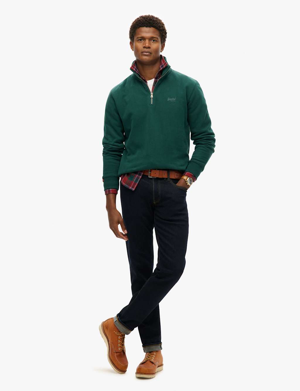 Slim Fit Cotton Rich Half-Zip Sweatshirt