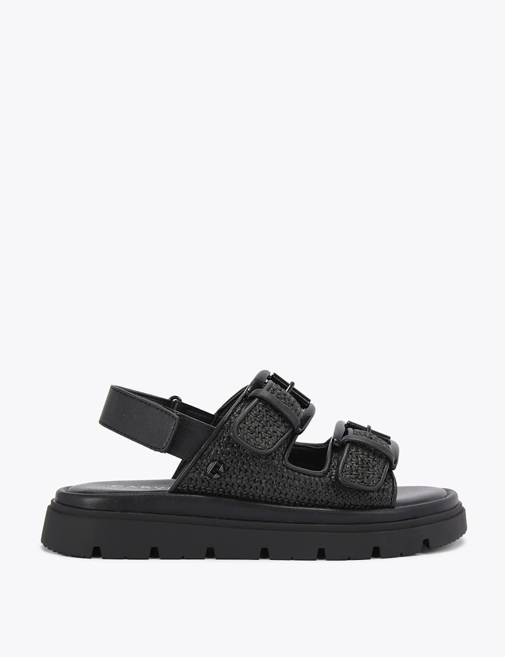 Carvela Women's Woven Buckle Flatform Slingback Sandals - 4 - Black - Available at M&S