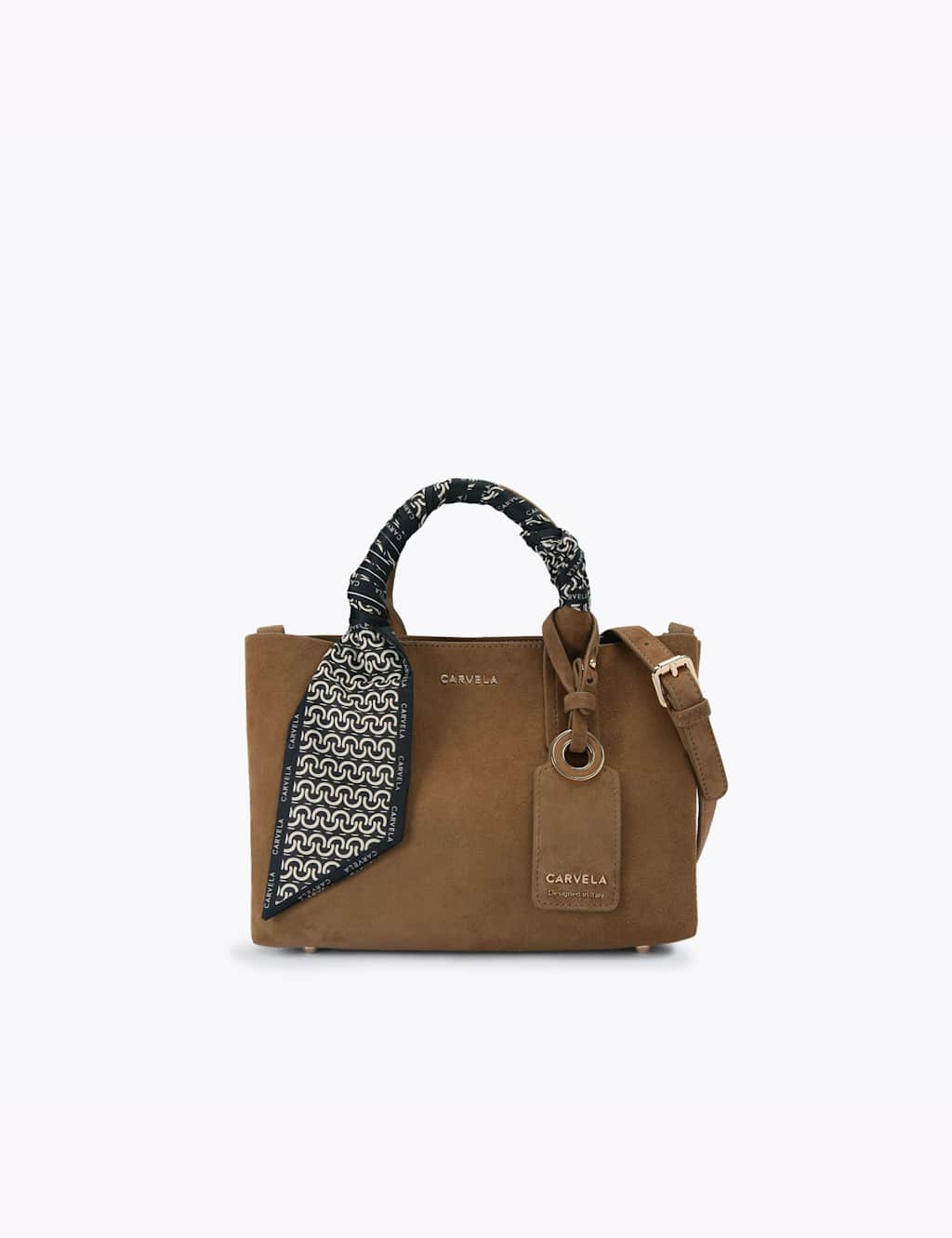Carvela Women's Leather Satin Scarf Cross Body Mini Tote Bag - Tan - Available at M&S