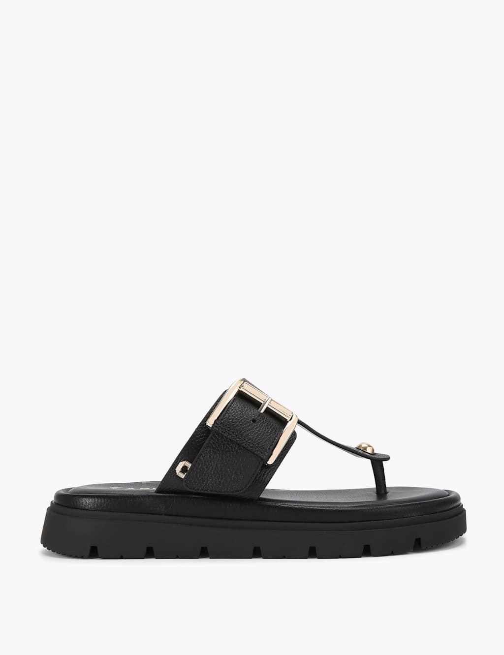 Carvela Women's Leather T-Bar Flatform Sandals - 5 - Black - Available at M&S