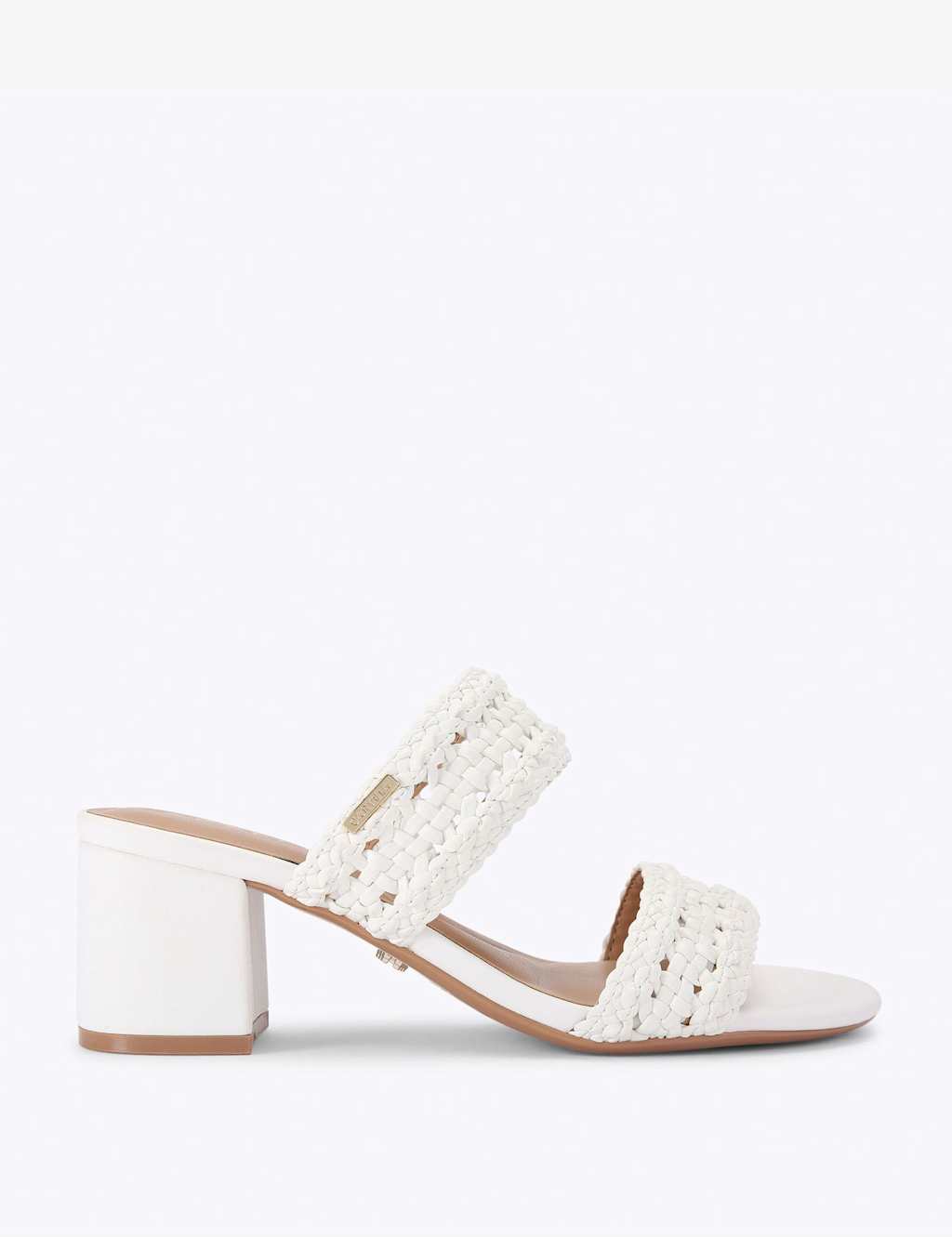 Carvela Women's Metallic Braided Block Heel Sandals - 7 - White - Available at M&S