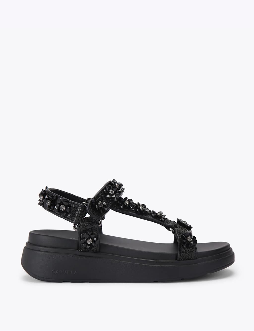 Carvela Women's Embellished Ankle Strap Flatform Sandals - 7 - Black - Available at M&S