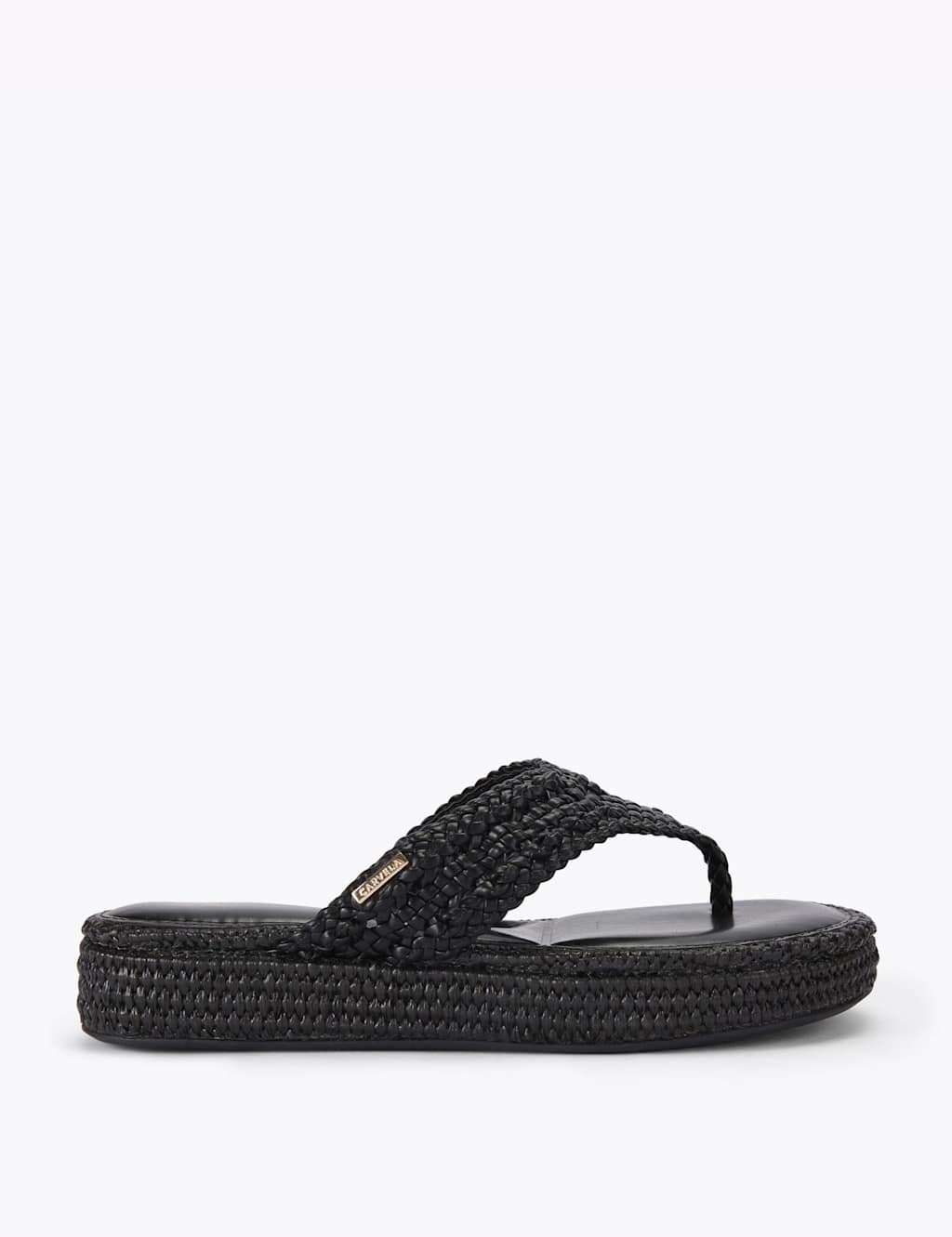 Carvela Women's Braided Flatform Flip Flops - 4 - Black - Available at M&S