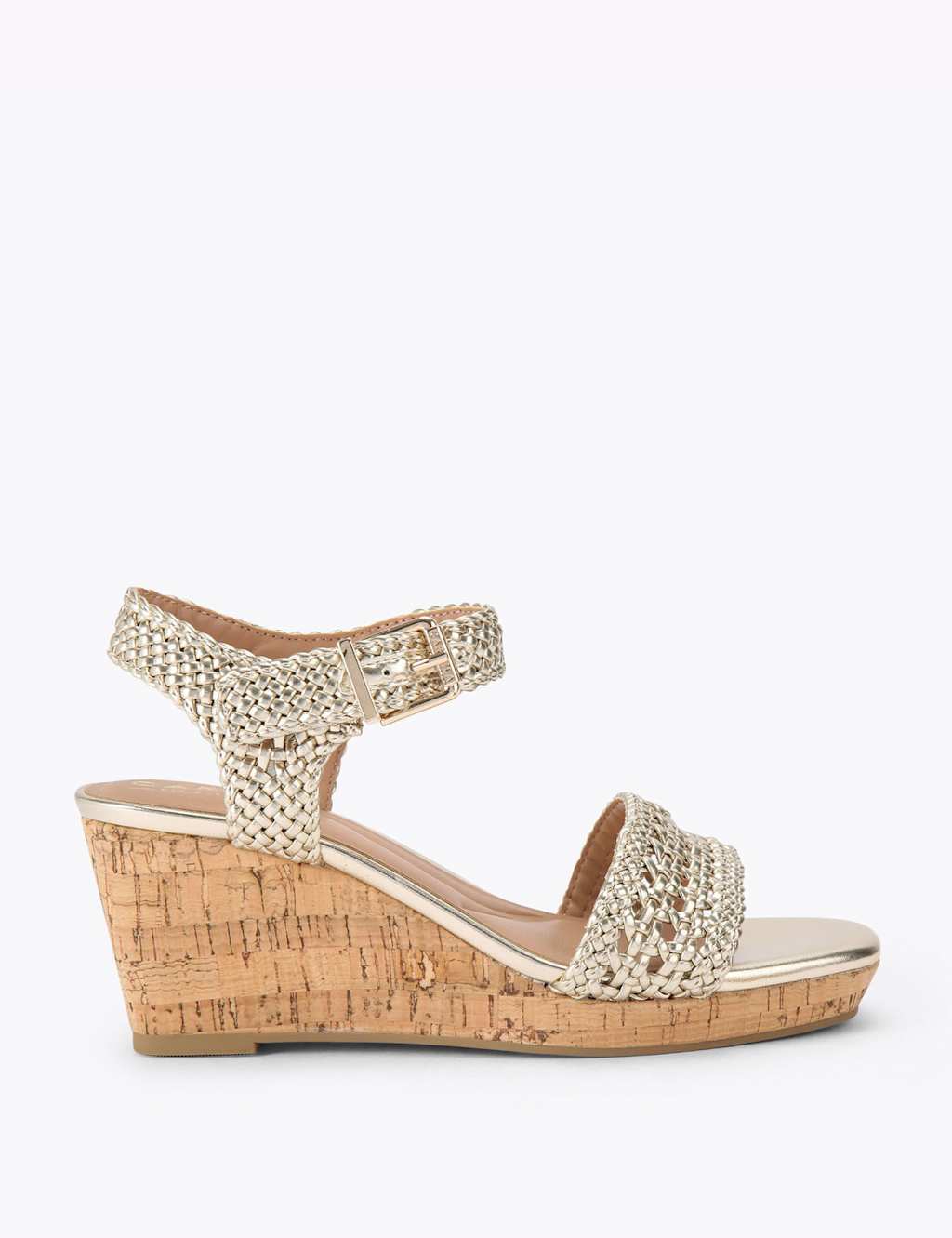 Carvela Women's Metallic Braided Ankle Strap Wedge Sandals - 7 - Gold - Available at M&S