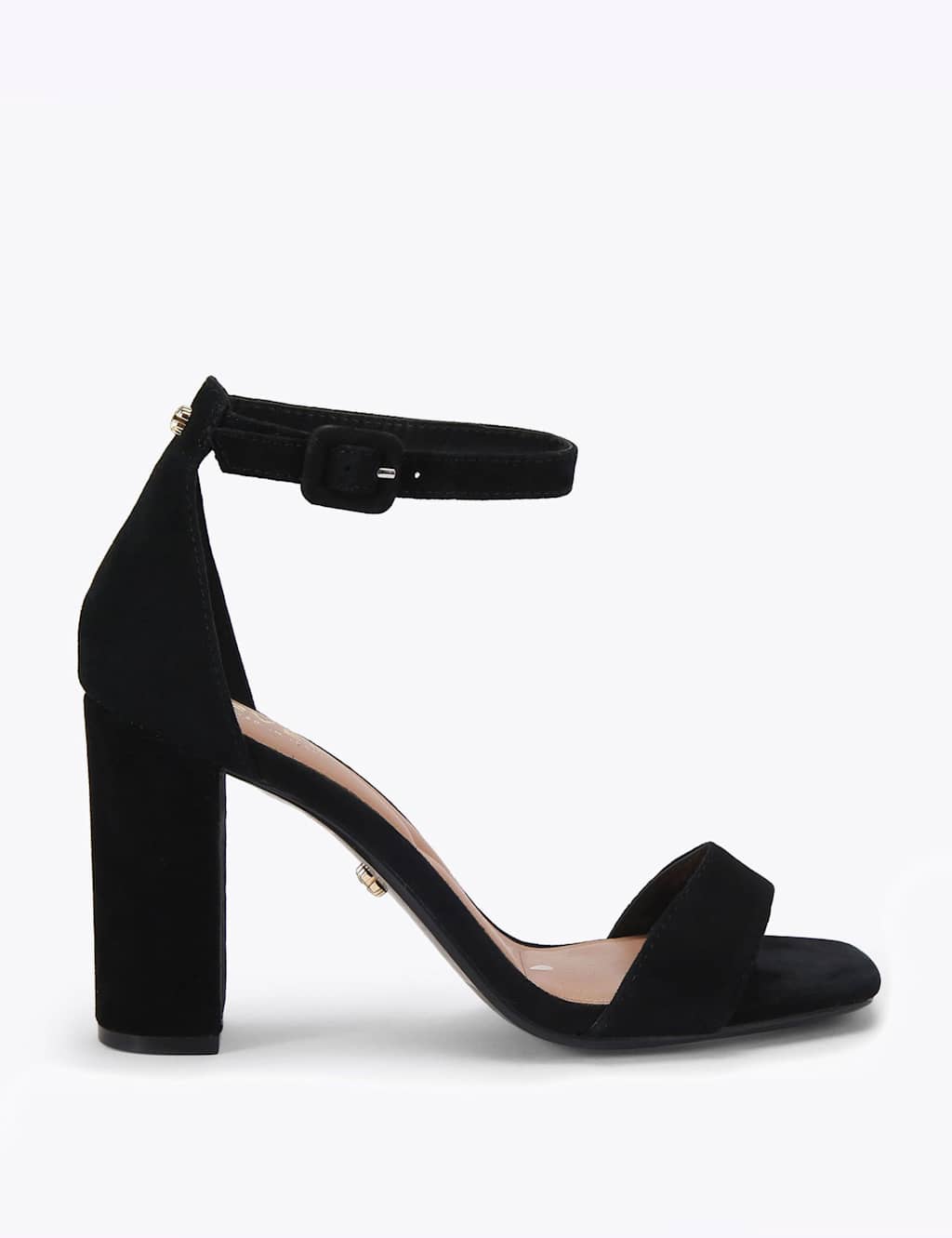 Carvela Leather Ankle Strap Block Heel Sandals Black