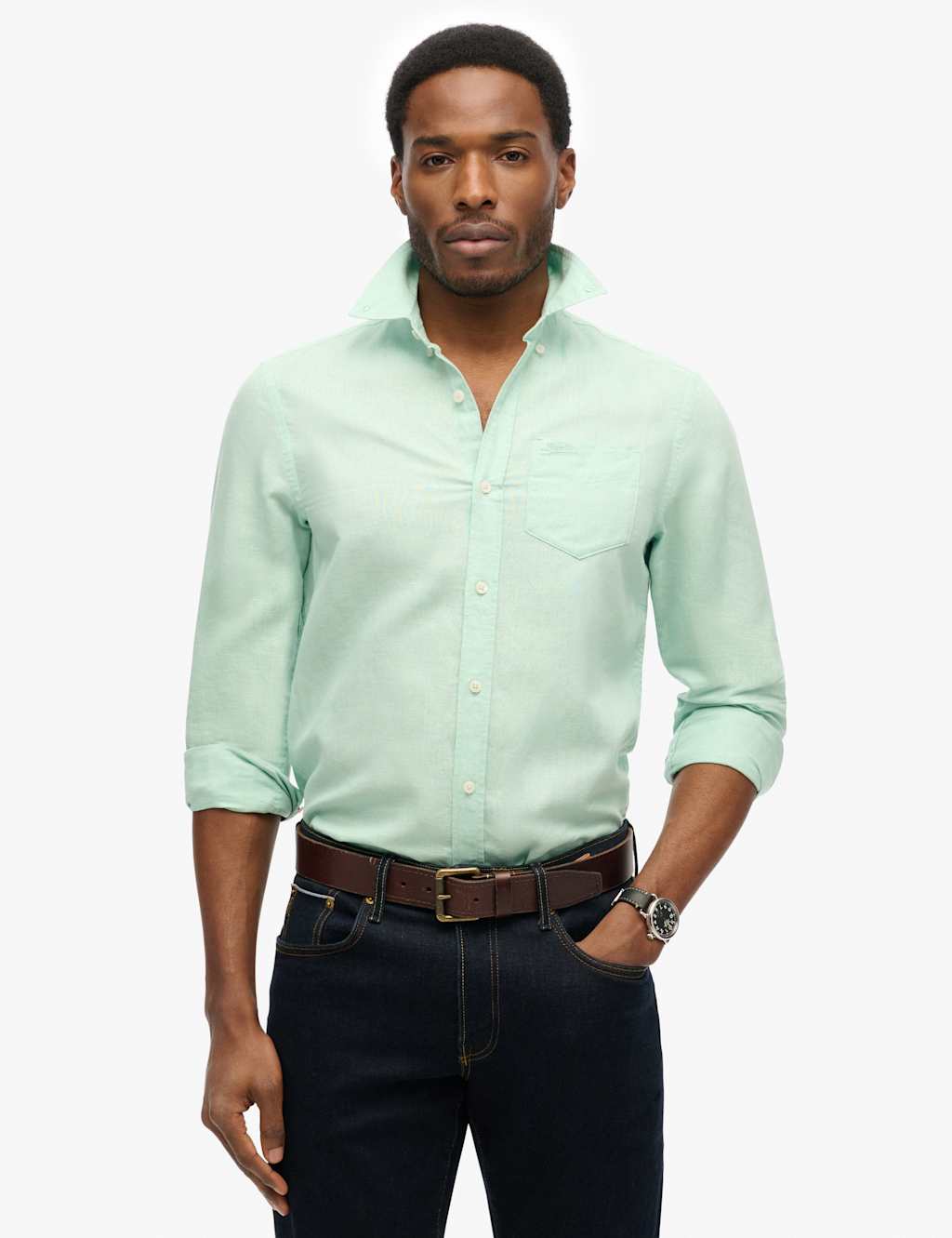 Cotton Linen Blend Long Sleeve Shirt