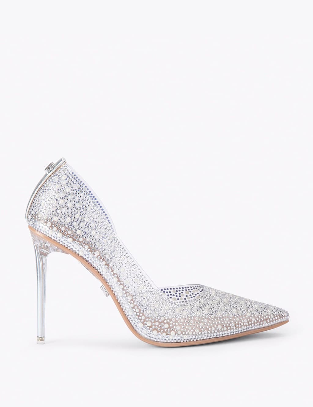Carvela Women's Crystal Embellished Stiletto Heel Court Shoes - 7 - Silver - Available at M&S