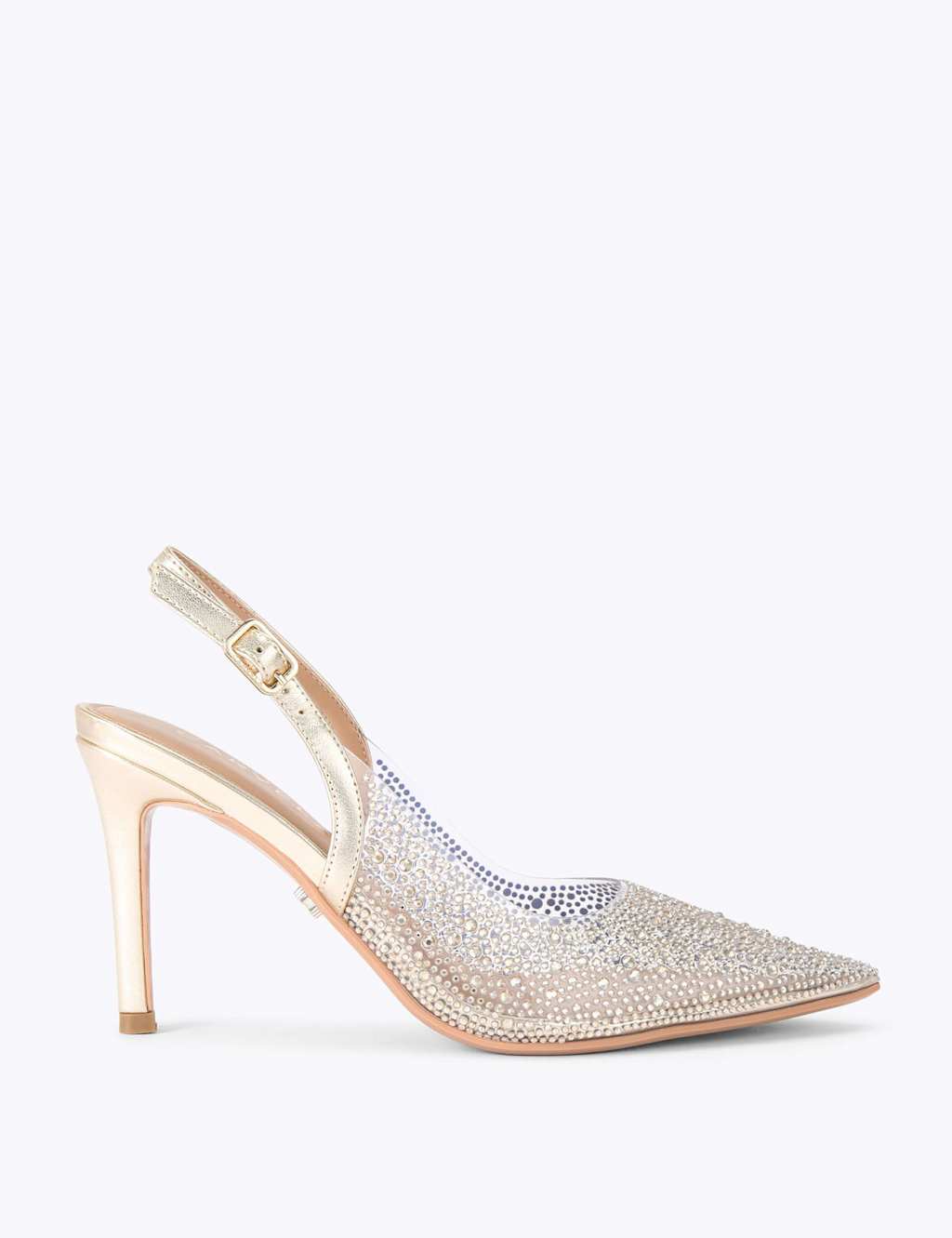 Carvela Women's Sparkle Stiletto Heel Slingback Shoes - 7 - Gold - Available at M&S