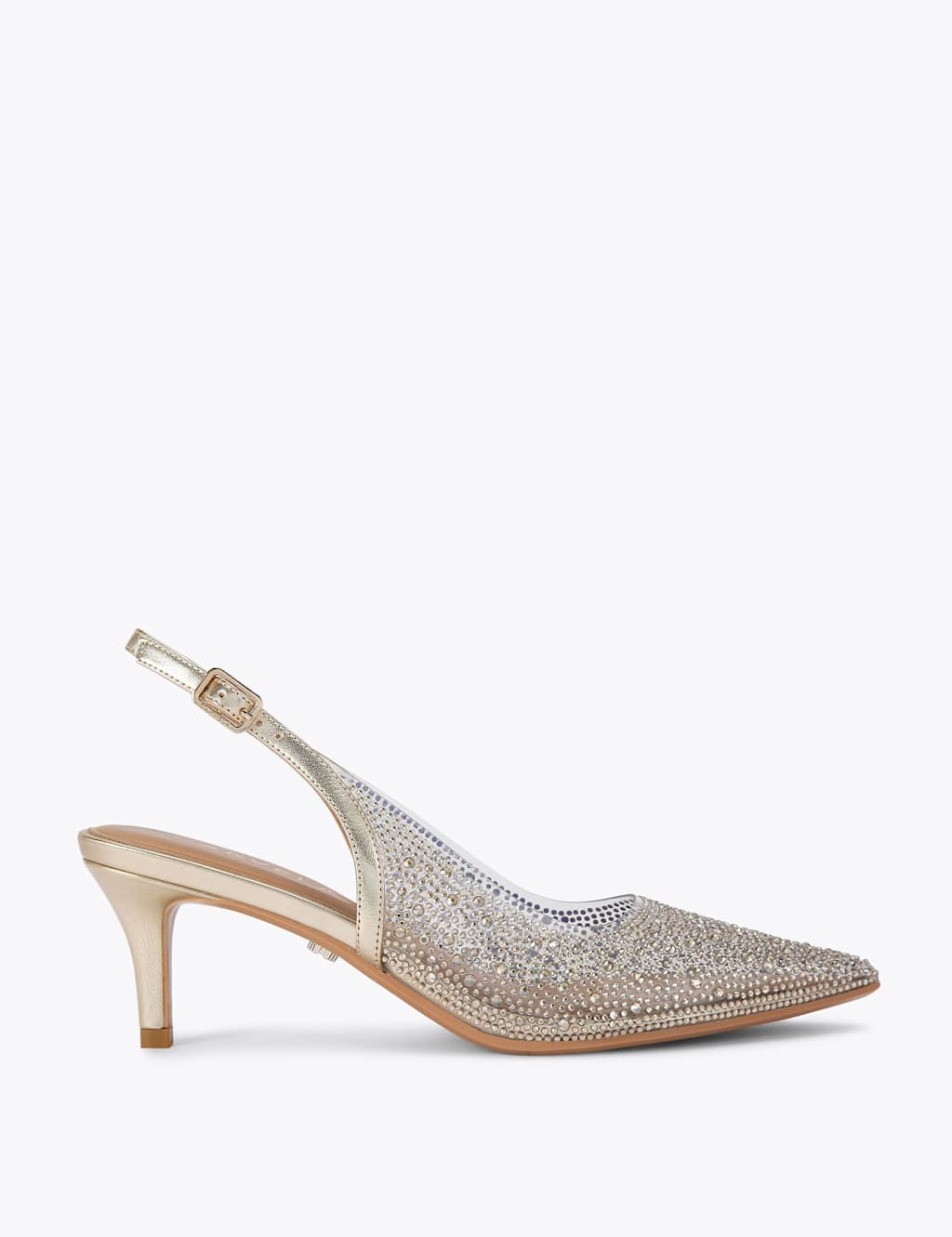 Carvela Women's Embellished Stiletto Heel Slingback Shoes - 5 - Gold - Available at M&S