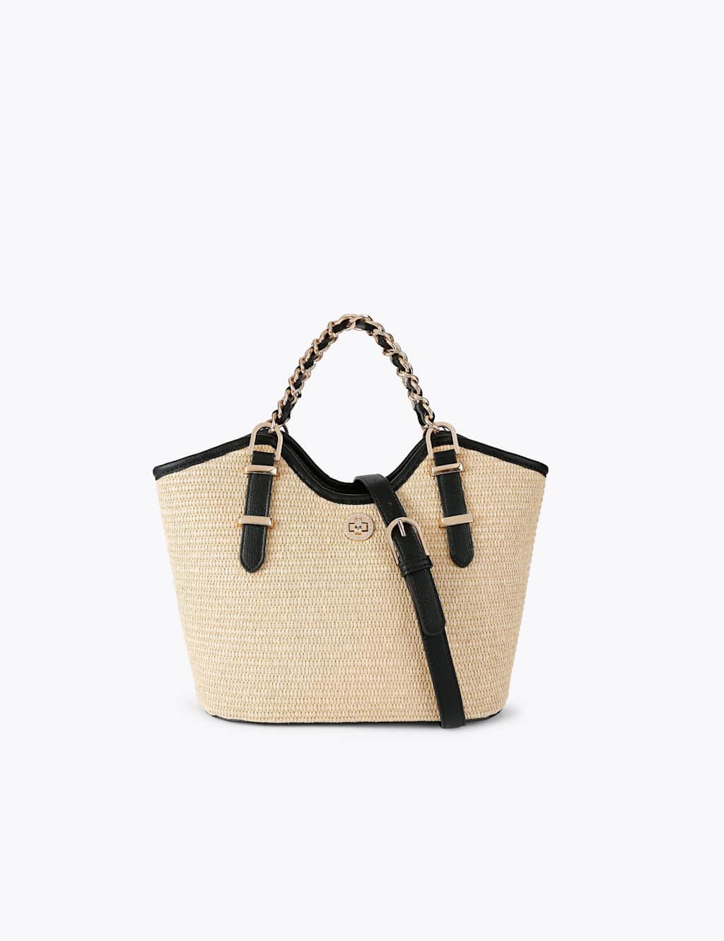 Carvela Women's Raffia Mini Tote Bag - Black - Available at M&S