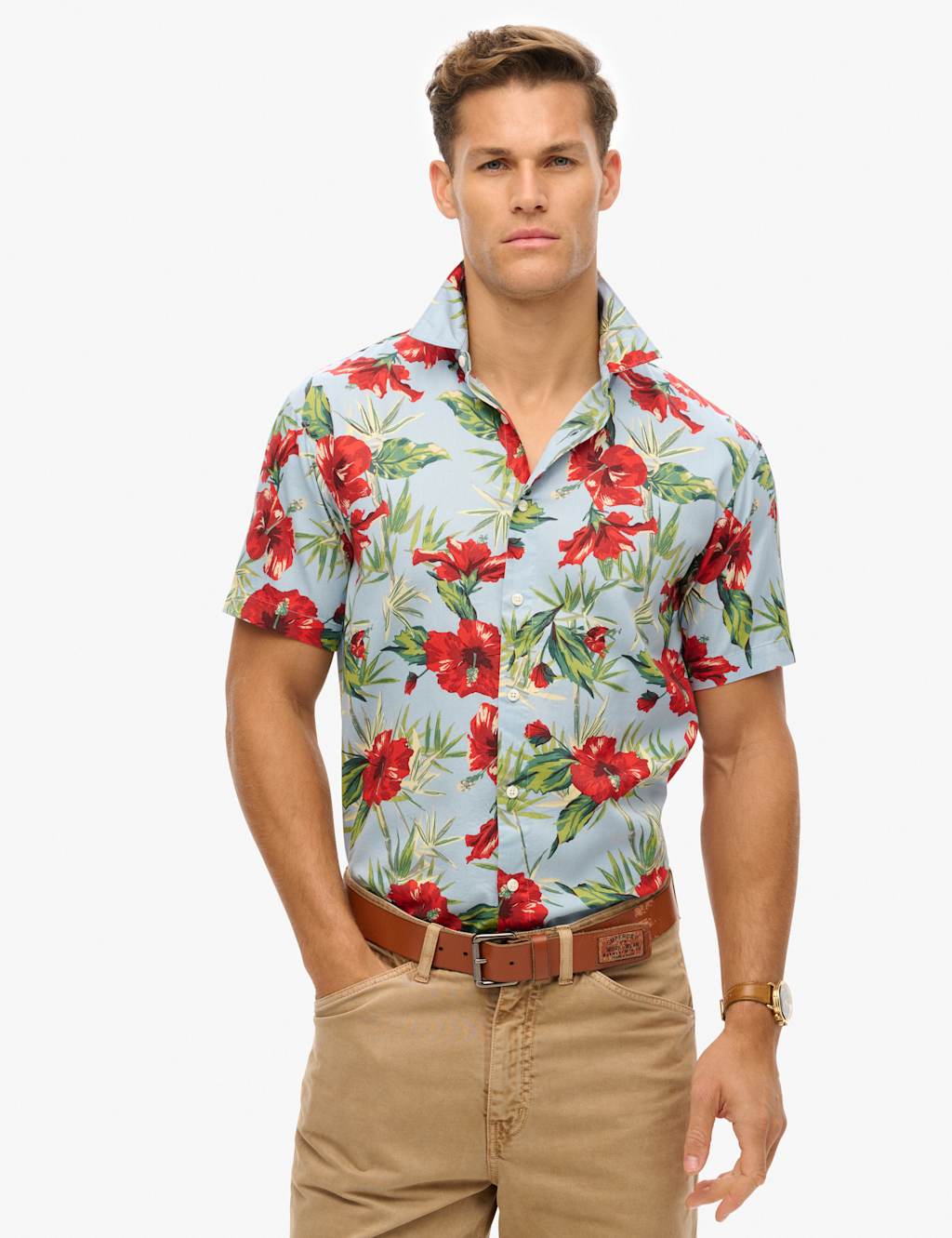 Cotton Blend Hawaiian Shirt