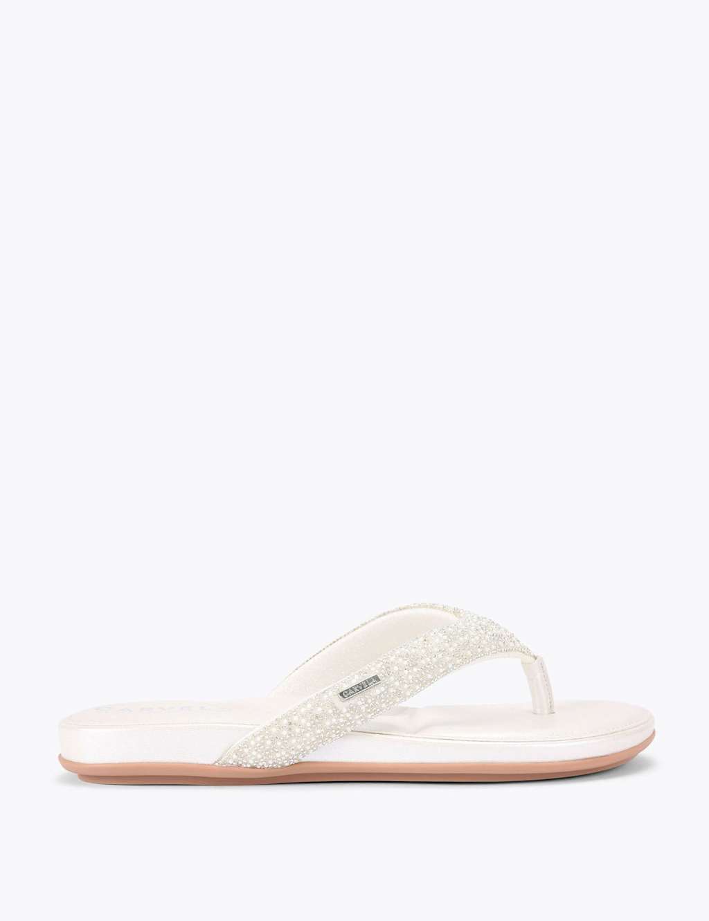 Carvela Women's Embellished Flat Flip Flops - 7 - White - Available at M&S