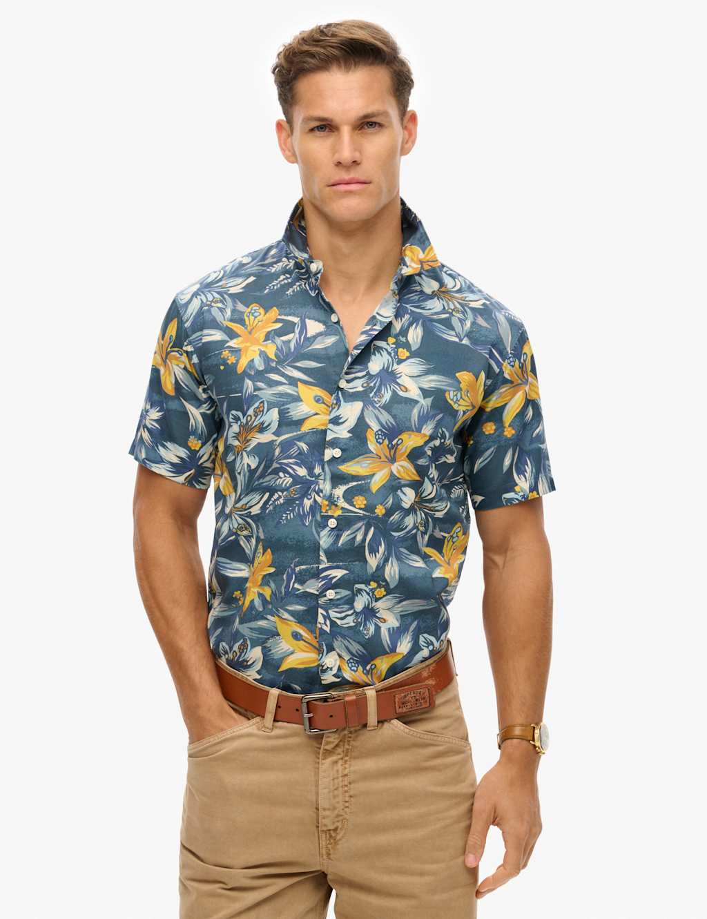 Cotton Blend Hawaiian Shirt