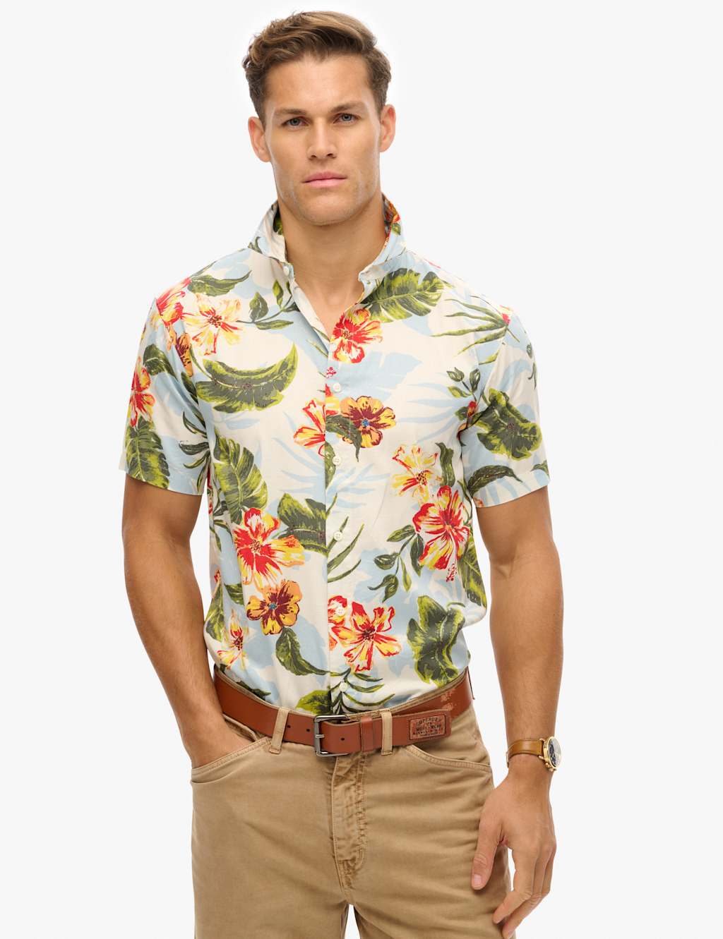 Cotton Blend Hawaiian Shirt