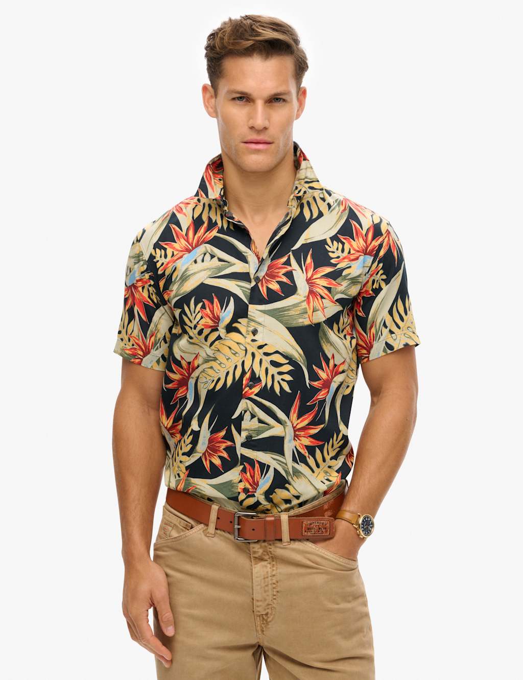 Cotton Blend Hawaiian Shirt