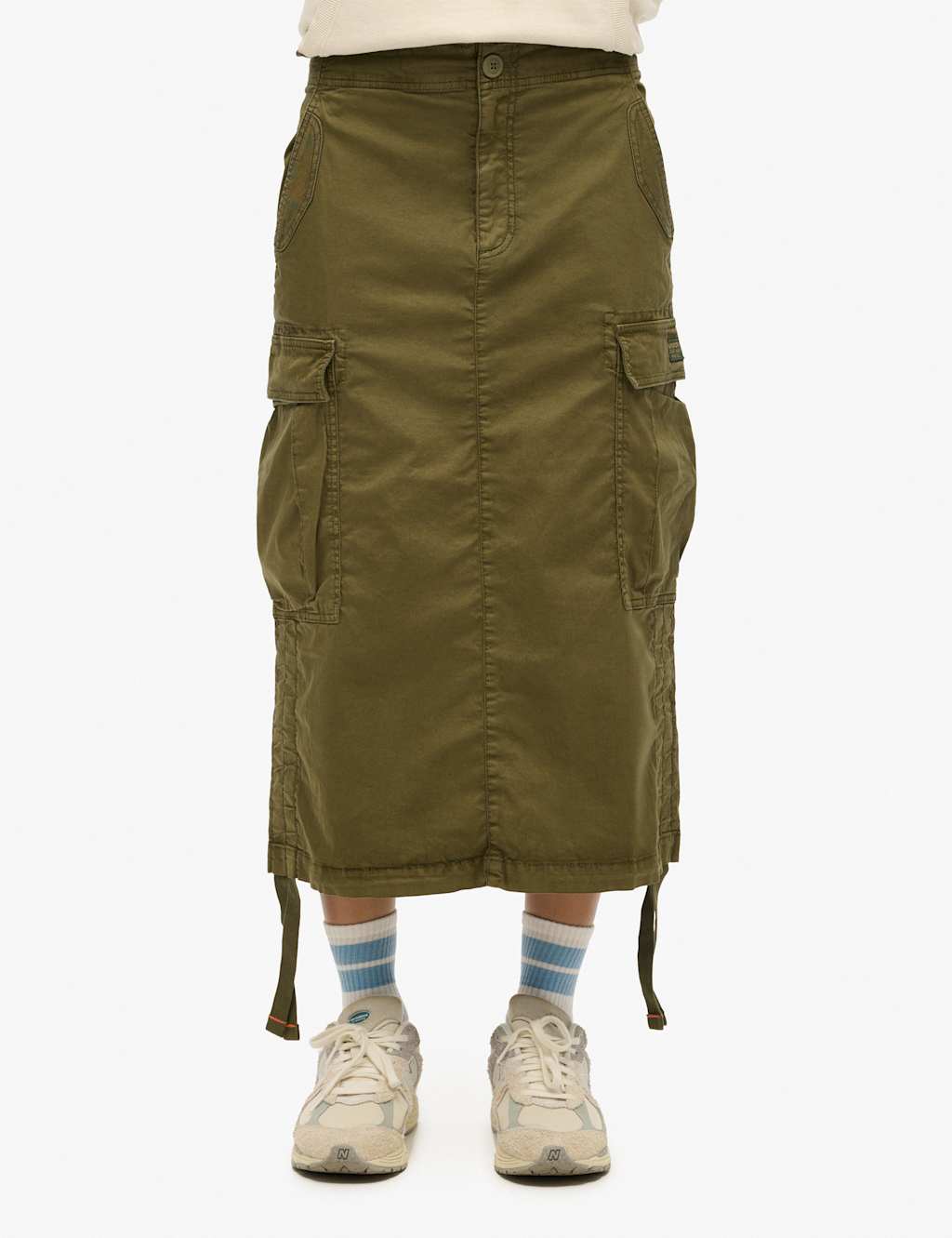 Cotton Rich Cargo Midi Skirt