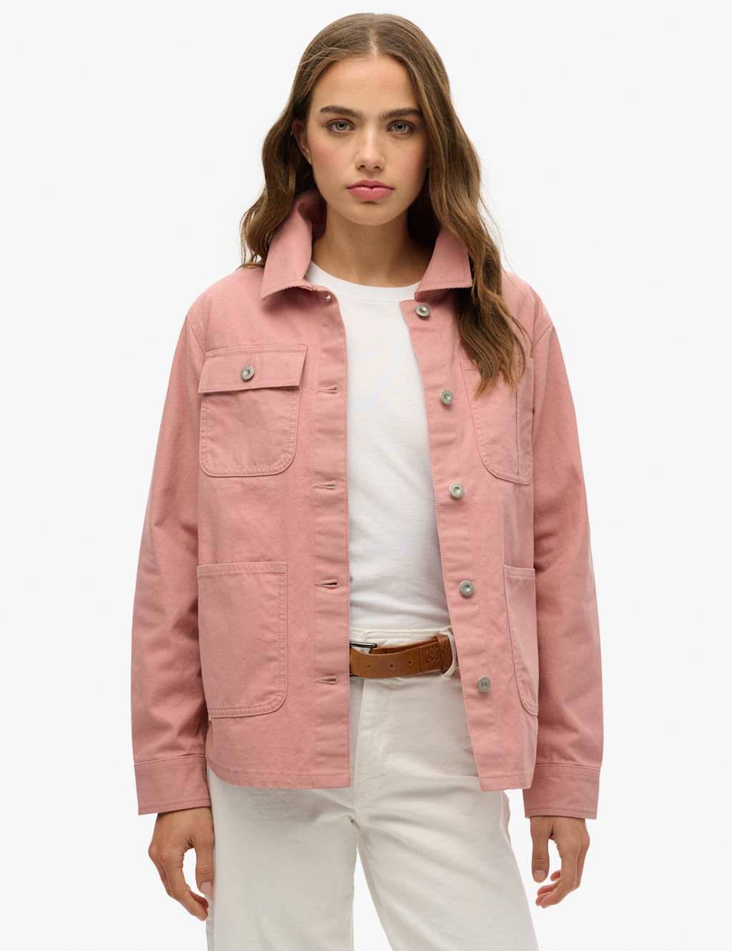 Pure Cotton Denim Relaxed Utility Jacket