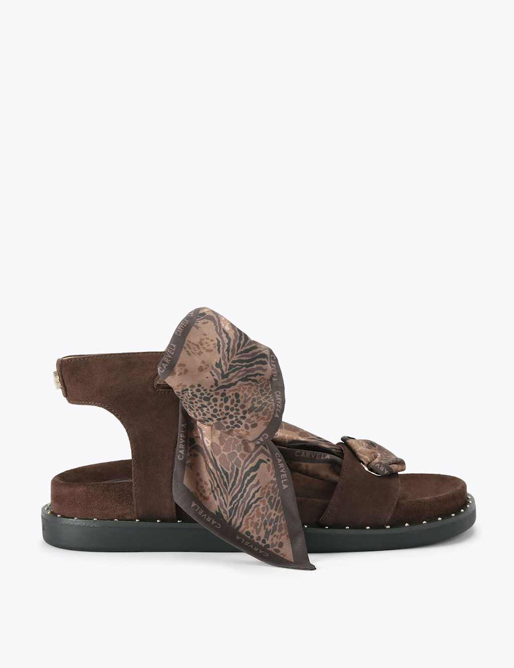 Carvela Women's Suede Scarf Tie Flat Footbed Sandals - 5 - Brown - Available at M&S