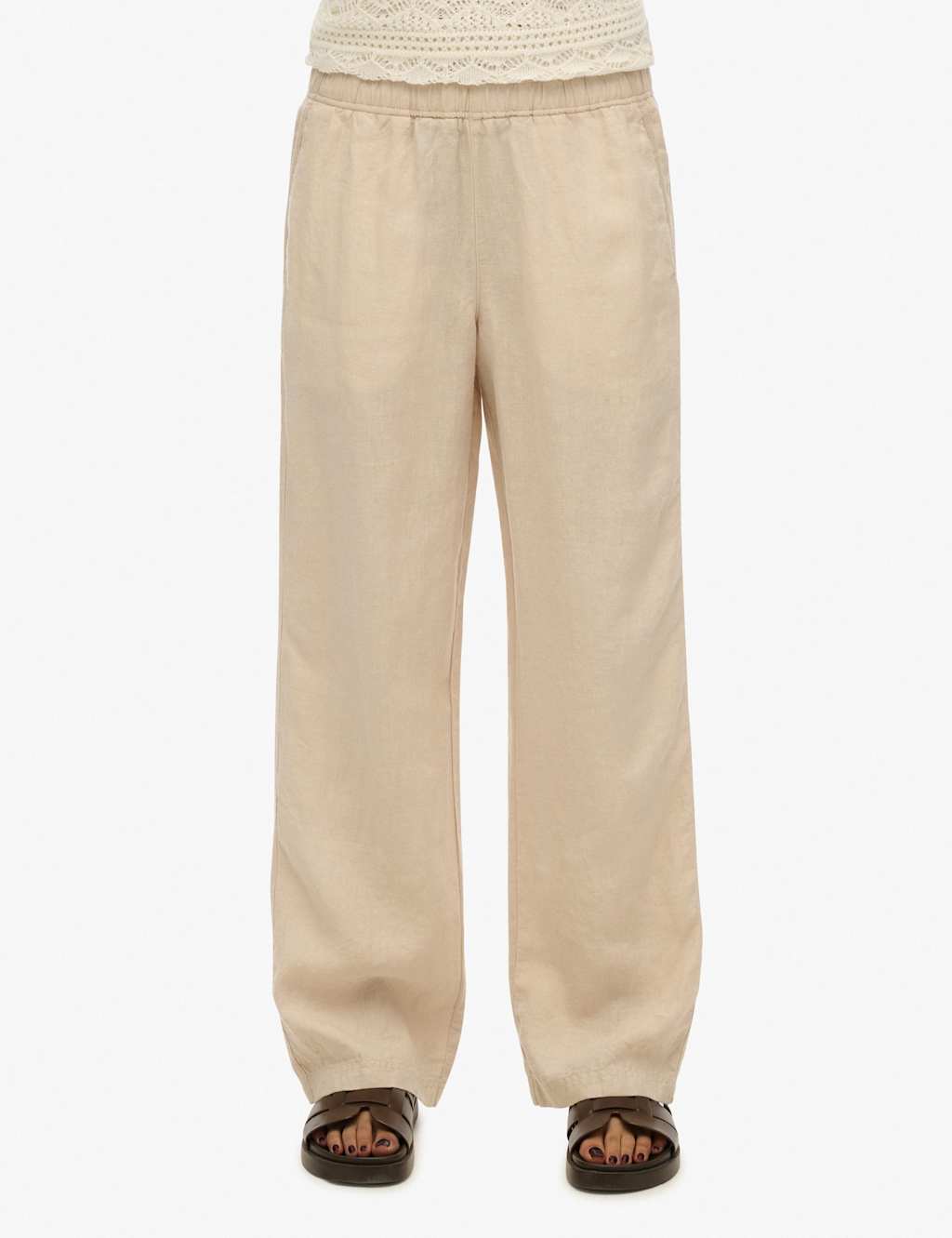 Pure Linen Drawstring Trousers