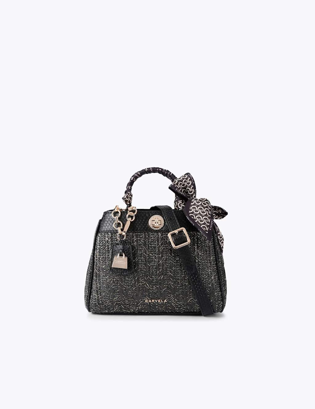 Carvela Women's Metallic Top Handle Grab Bag - Black - Available at M&S