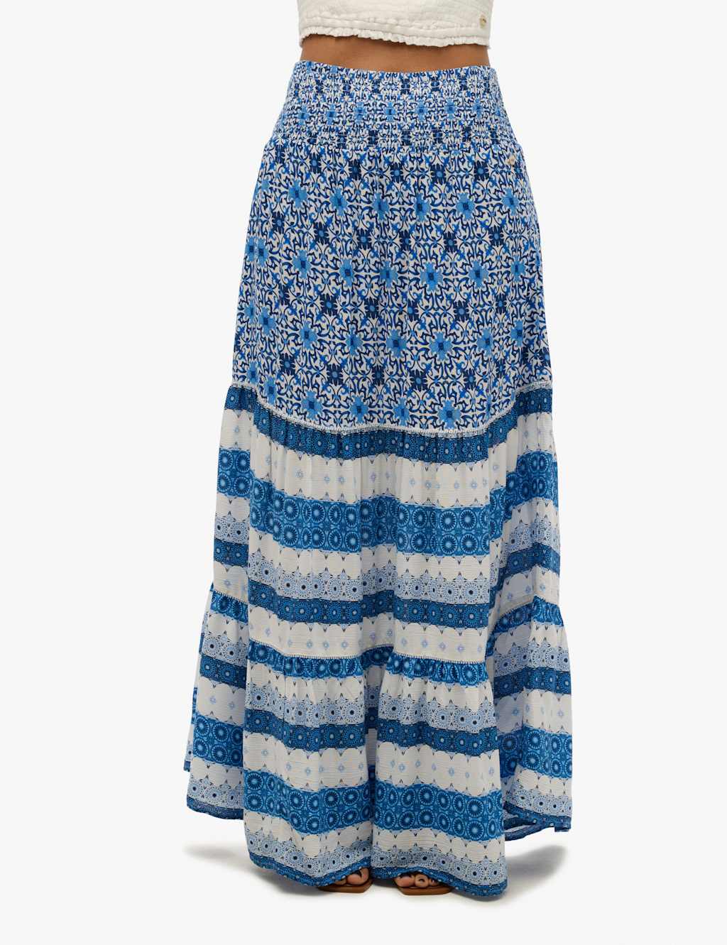Printed Maxi Tiered Skirt