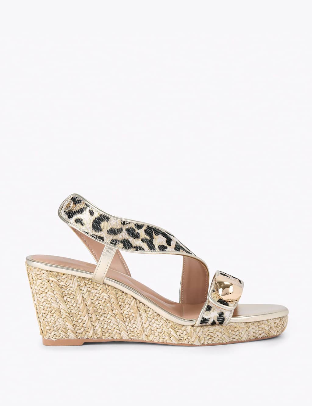 Carvela Women's Leopard Print Strappy Wedge Sandals - 7 - Silver - Available at M&S