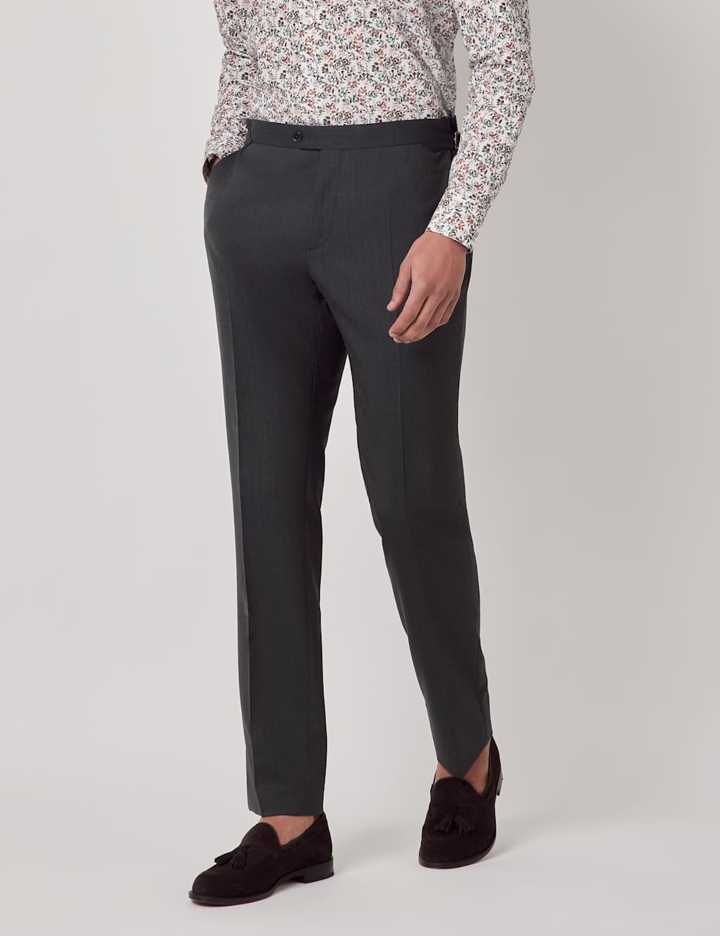 Hawes & Curtis Slim Fit Pure Wool Suit Trousers Olive