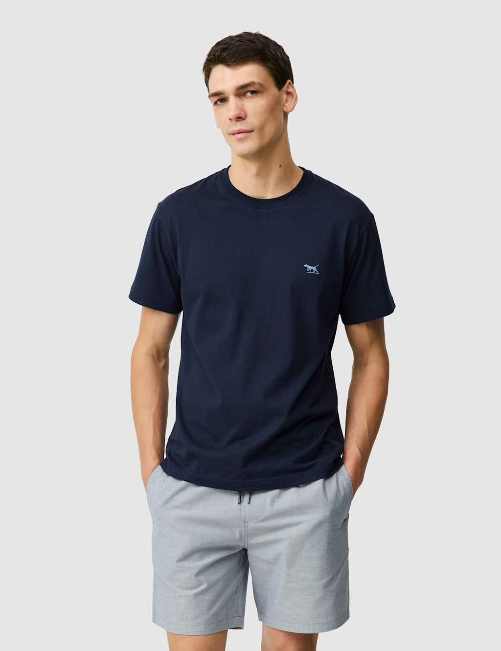 Rodd & Gunn Men's Pure Cotton Crew Neck T-Shirt - M - Navy - Available at M&S