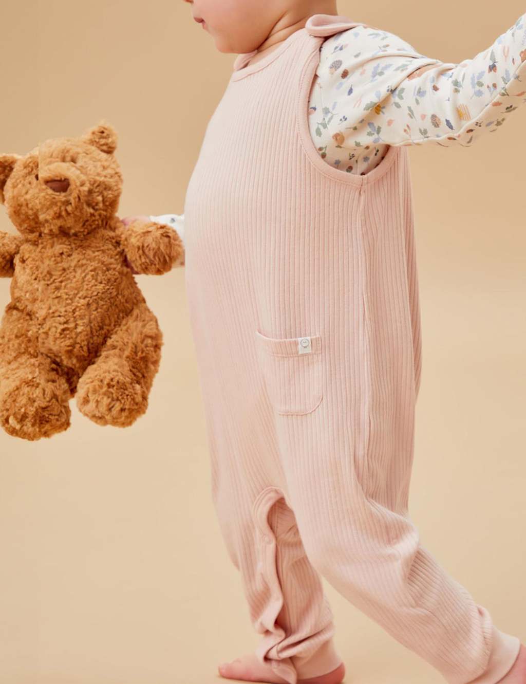 MORI Romper with Cotton (3-24 Mths) Light Pink