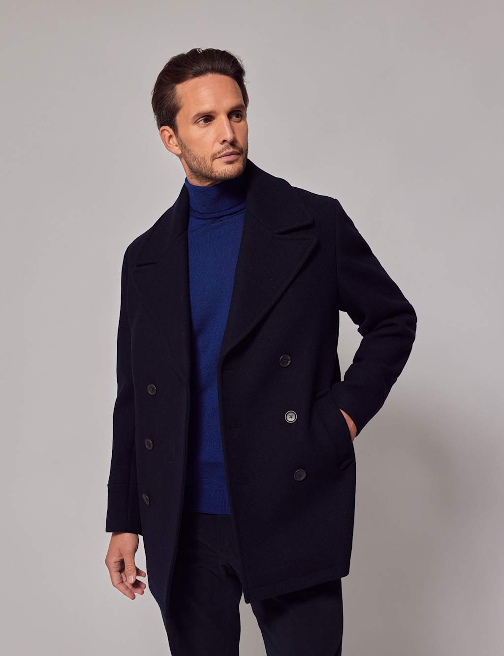 Hawes & Curtis Pure Wool Peacoat Navy
