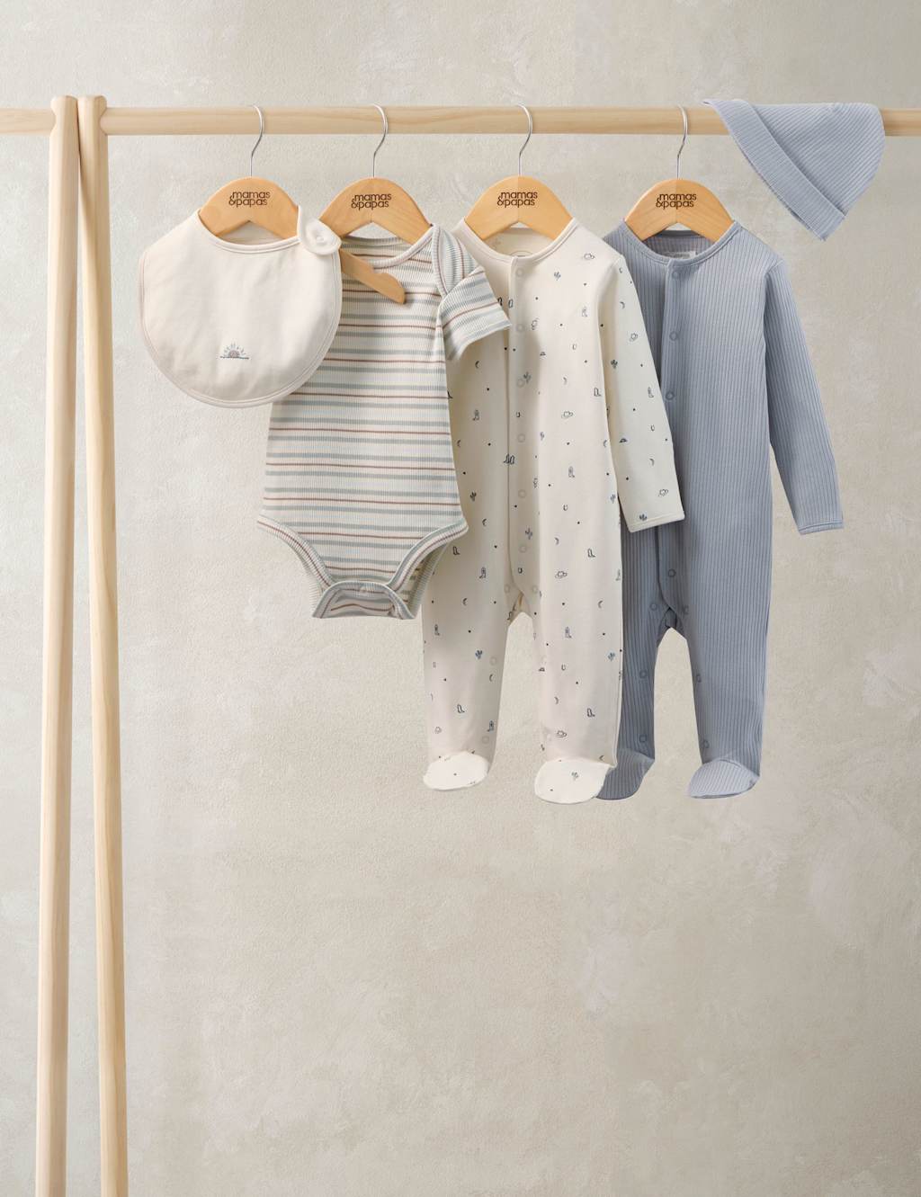 Mamas & Papas Boys 5 Piece Cotton Rich Gift Set (6 ½lbs-9 Mths) - Newborn - 1 Months - Blue - Available at M&S