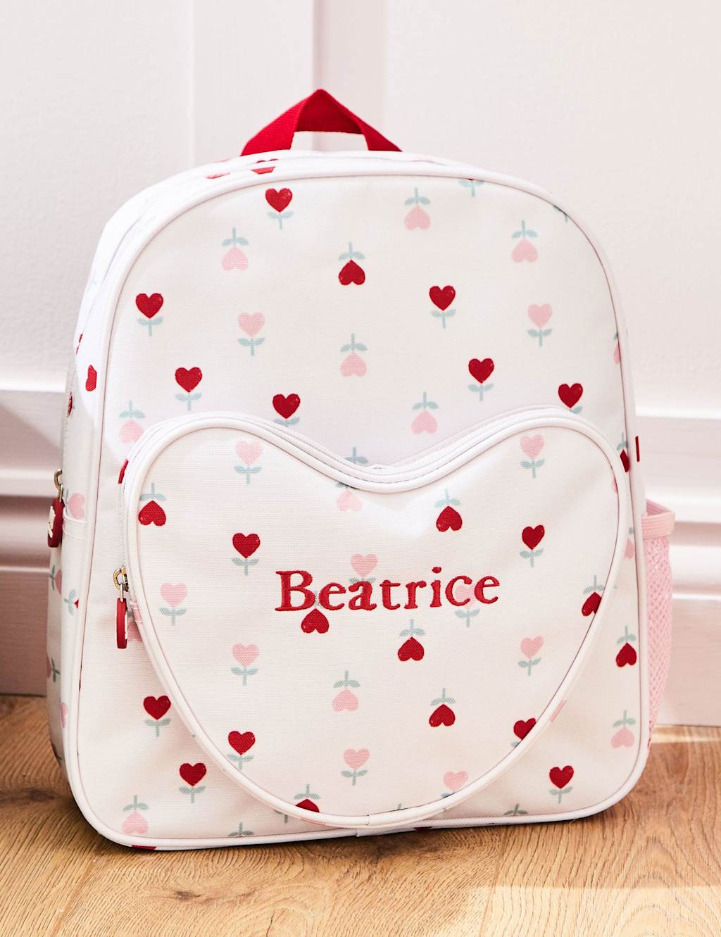 My 1st Years Personalised Heart Medium Backpack Red