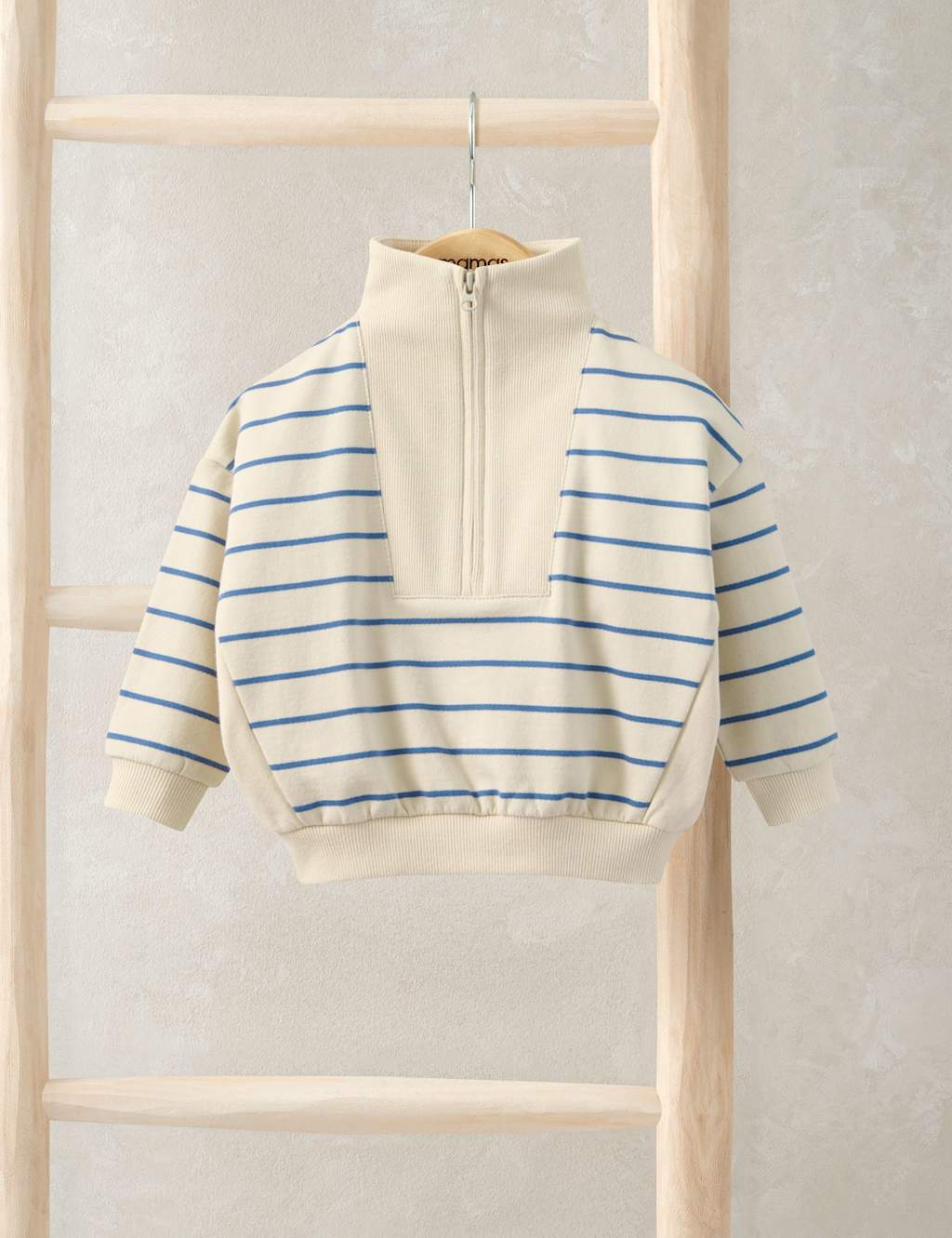 Mamas & Papas Boys Striped Funnel Neck Jumper (0-3 Yrs) - 0-3 Months - Blue - Available at M&S