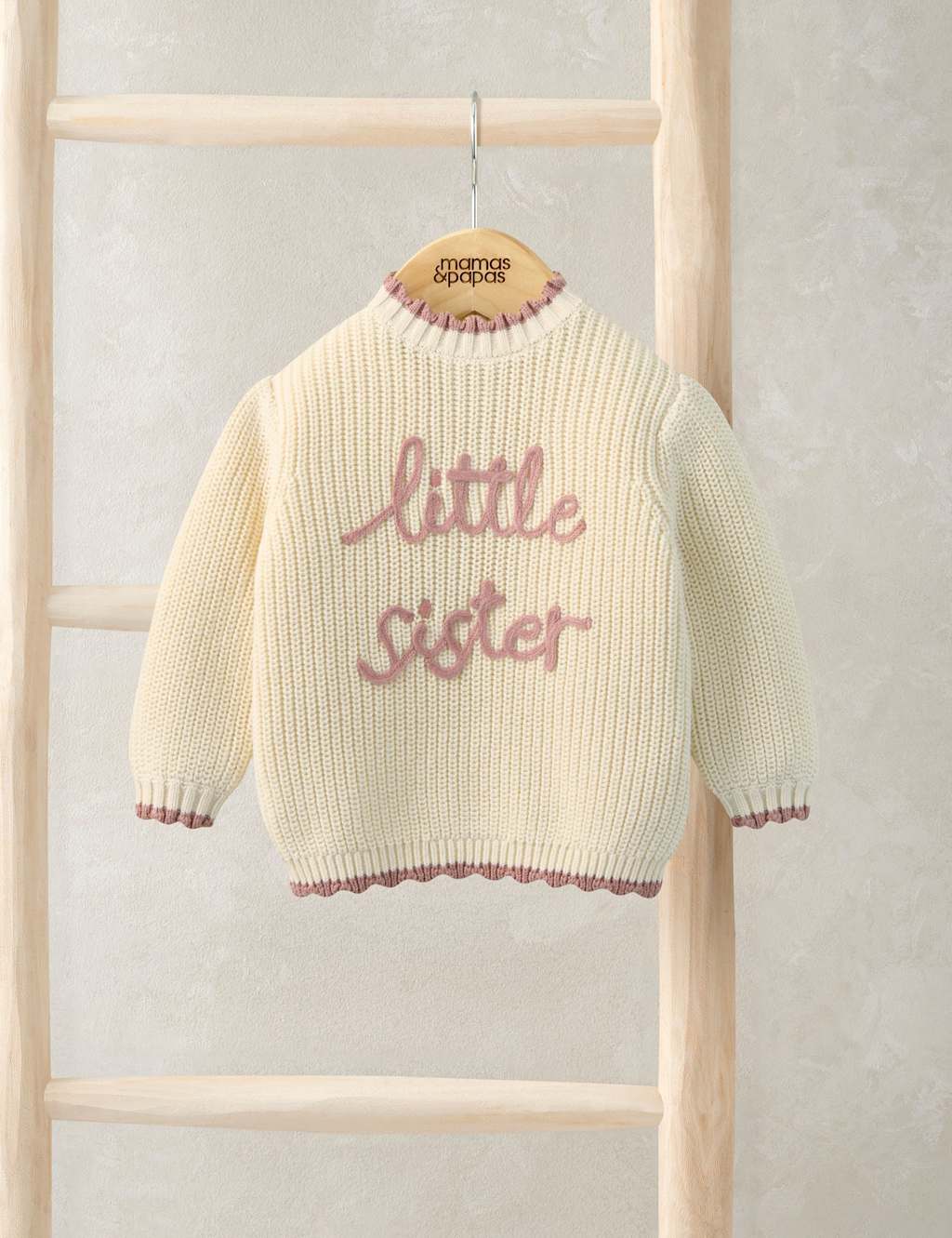 Mamas & Papas Girls Little Sister Jumper (7lbs-9 Mths) - Newborn - 1 Months - Pink - Available at M&S