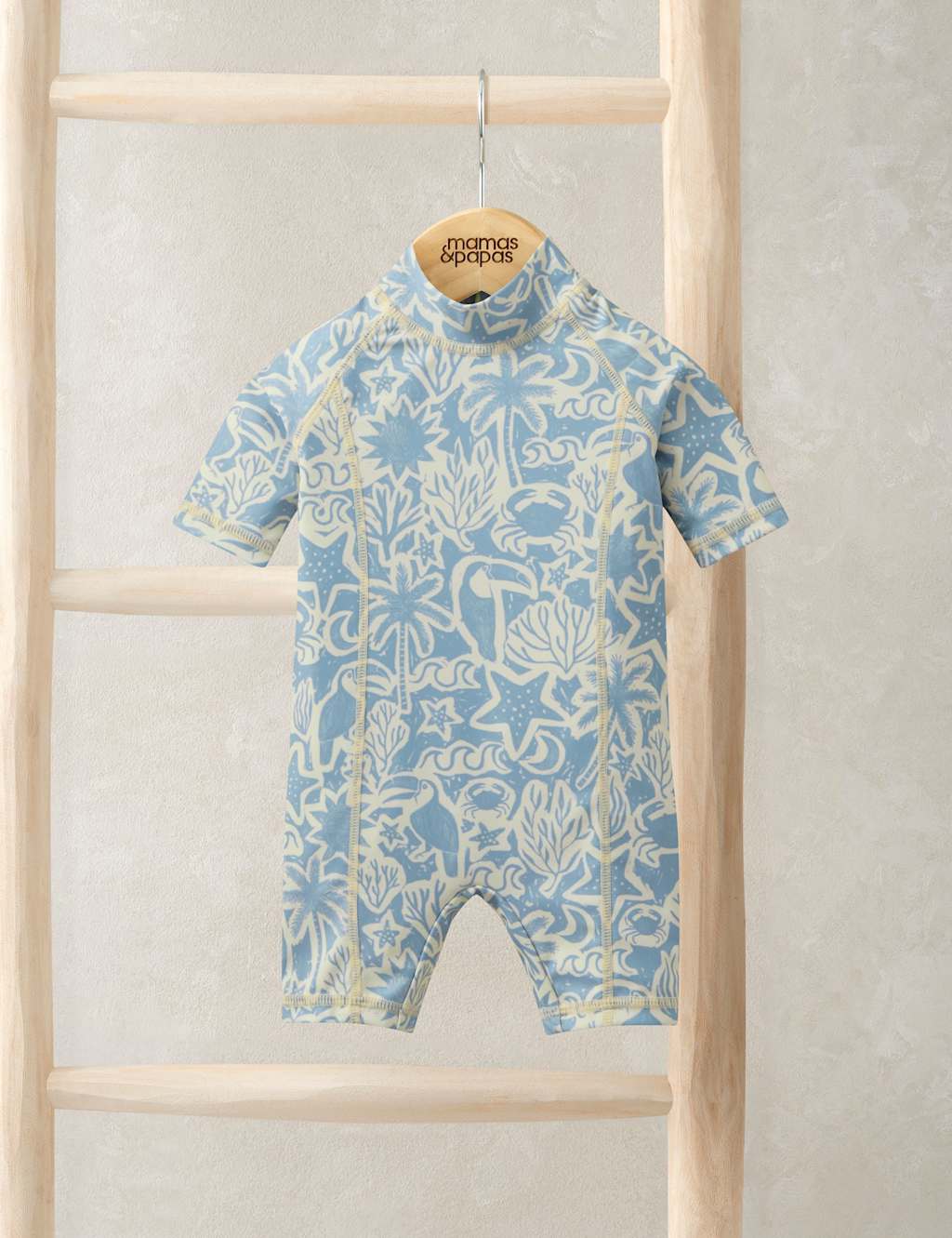 Mamas & Papas Boys Toucan Rashsuit Swim All In One (0-3 Yrs) - 2-3 Years - Blue - Available at M&S
