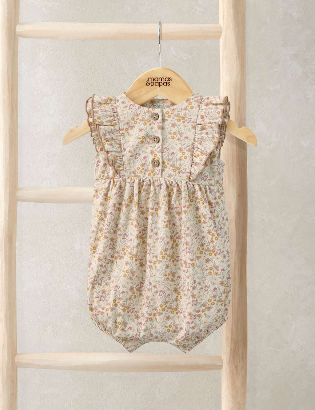 Mamas & Papas Girls Pure Cotton Ditsy Print Shortie Romper (0-12 Mths) - 6-9 Months - Pink - Available at M&S