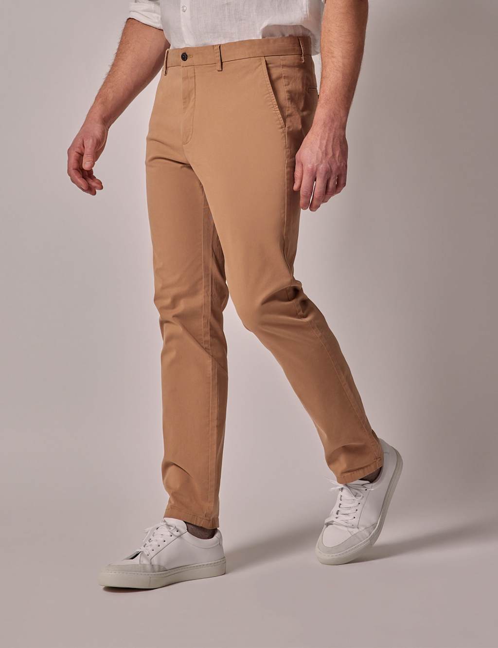 Hawes & Curtis Men's Regular Fit Cotton Rich Stretch Chinos - 40/31in - Tan - Available at M&S