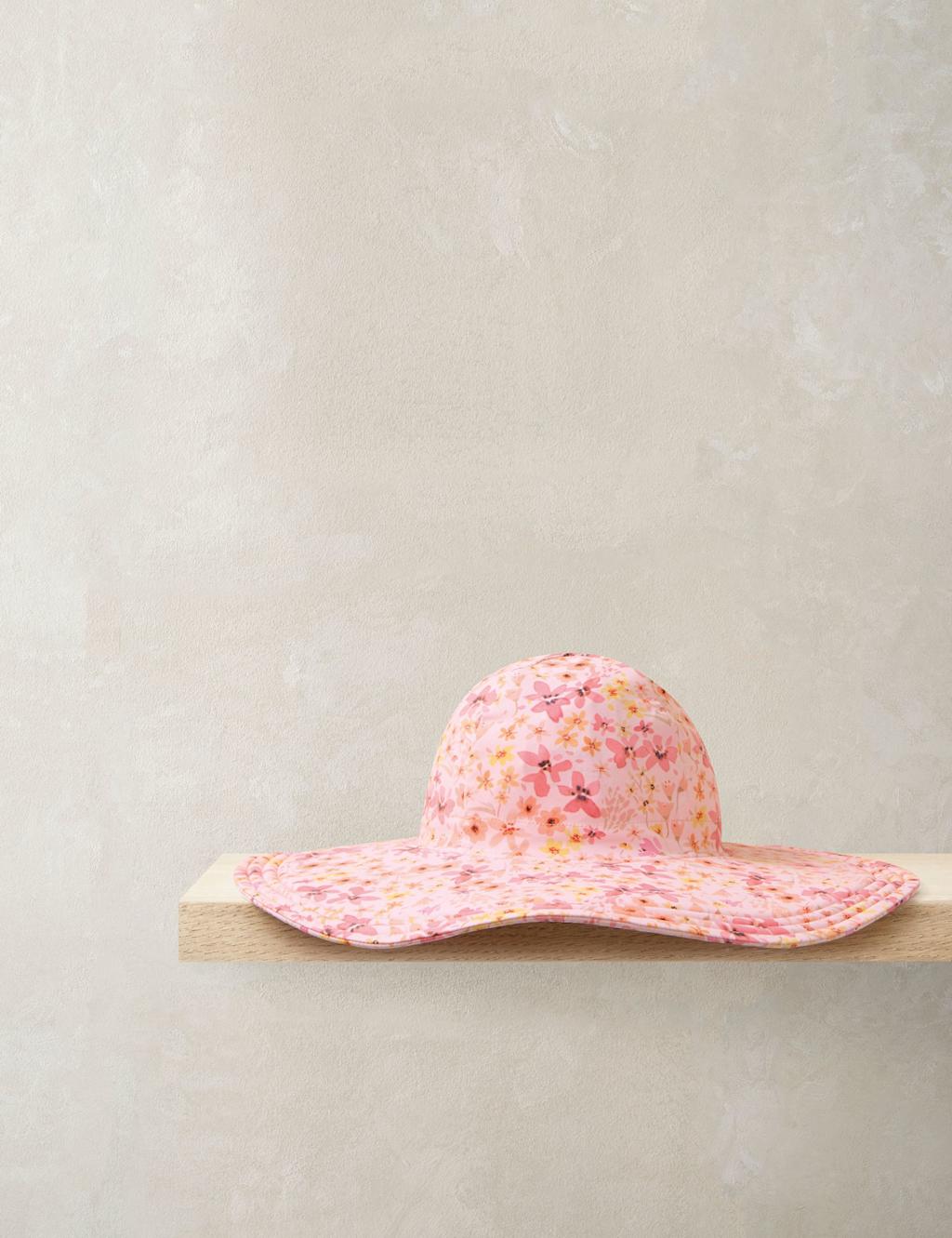 Mamas & Papas Girls Floral Sun Hat - 0-3 Months - Pink - Available at M&S