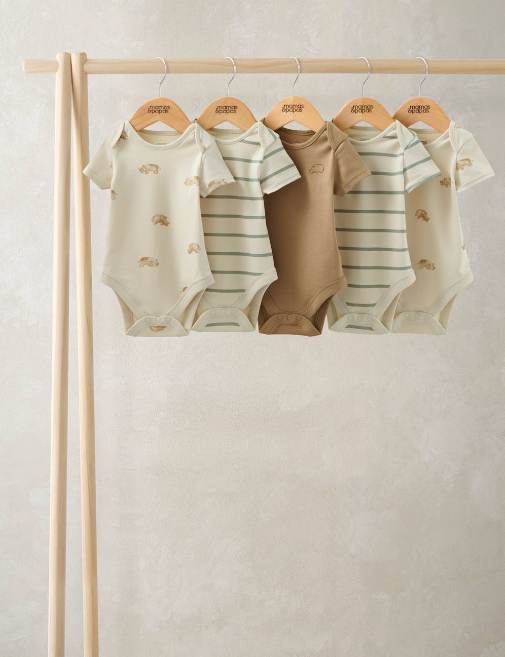 Mamas & Papas Boys 5 Pack Rhino Bodysuits (7lbs-24 Mths) - 12-18 Months - Multi - Available at M&S