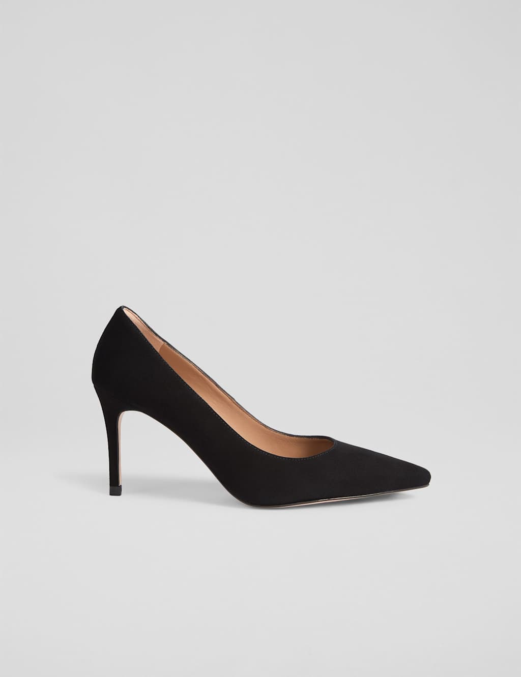 LK BENNETT Suede Stiletto Heel Pointed Court Shoes Black Mix