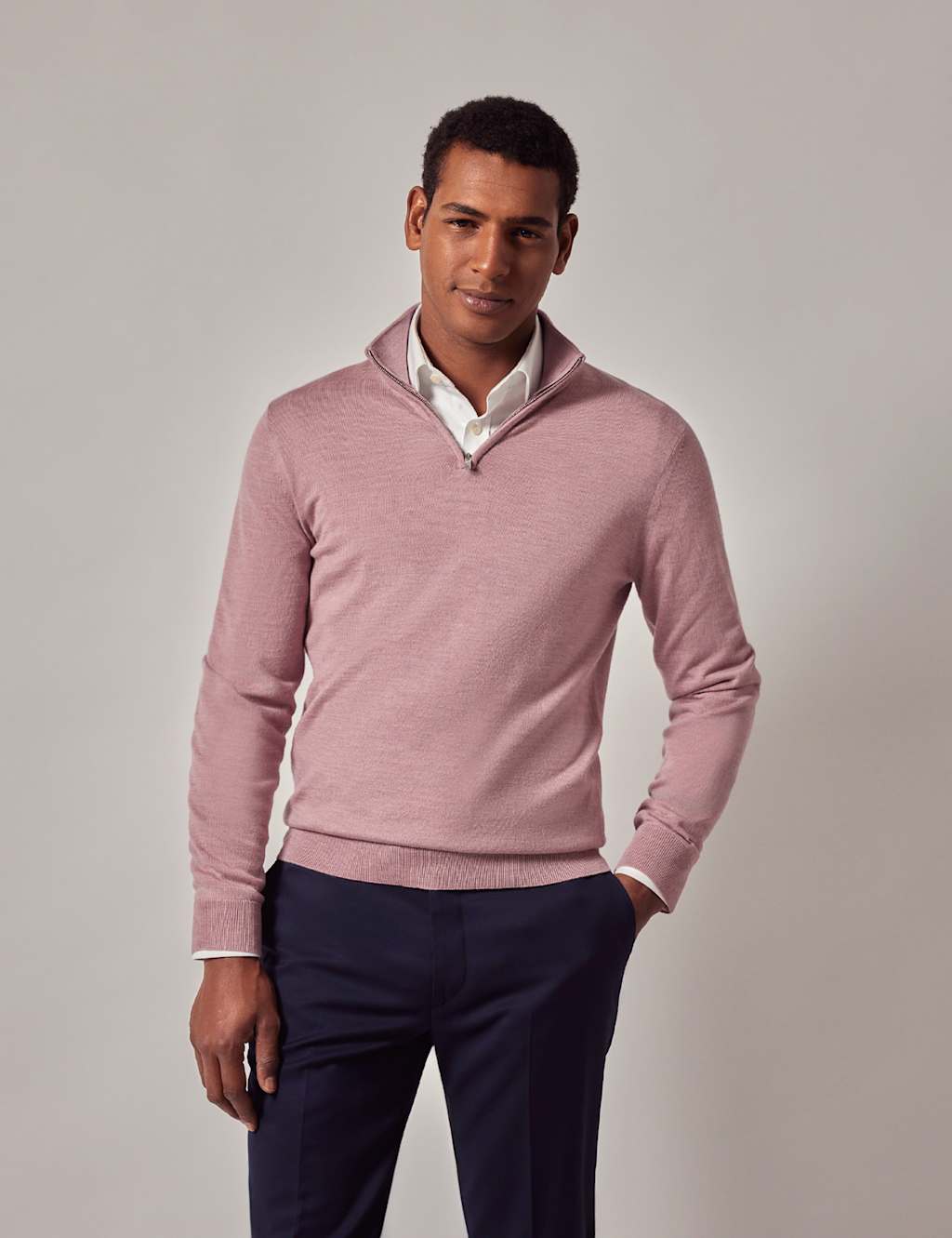 Pure Wool Half Zip Jumper