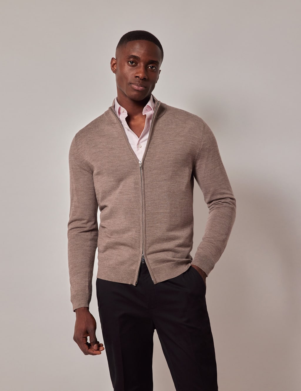Pure Wool Zip Up Jumper