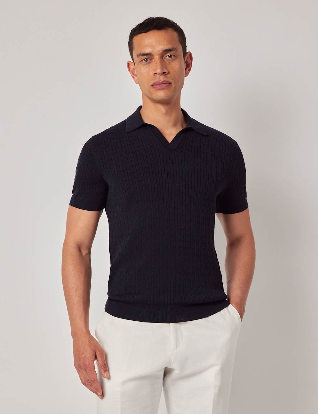Pure Cotton Knitted Polo Shirt