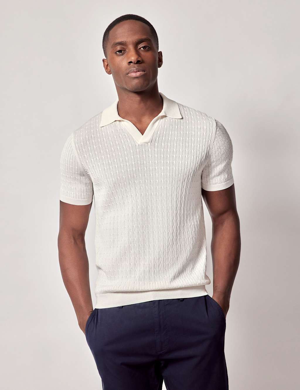 Pure Cotton Knitted Polo Shirt